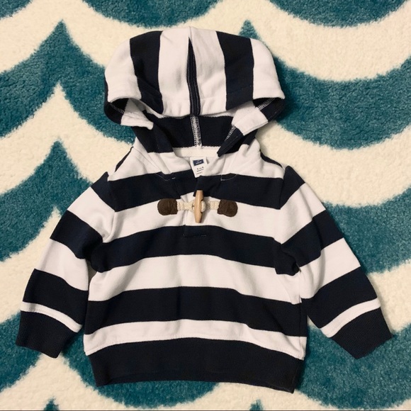 Janie and Jack Hooded Terry Sweatshirt - Size 3-6M - Picture 2 of 5